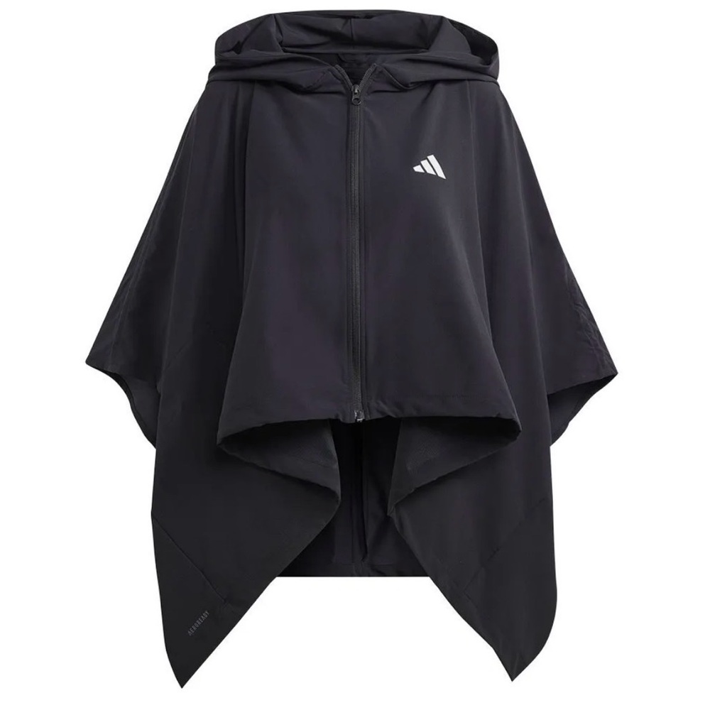 adidas Black T Premium Tennis Wind Hooded Jacket Cape